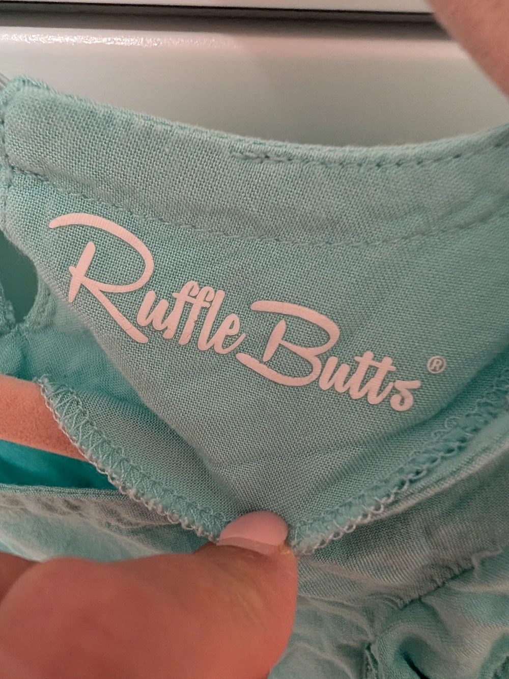 Ruffle Butts Baby Girls Aqua Pom Pom Cover Up 0-12 Months